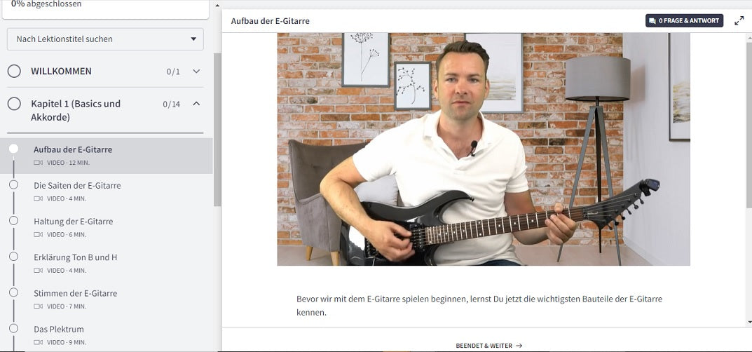 E-Gitarre online lernen: E-Gitarrenkurs der emusika Gitarren Academy
